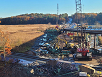 Long shot of full work site.